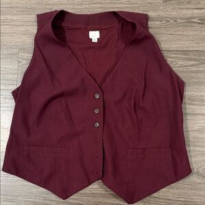 a new day Women's Burgundy Button Down Shirt